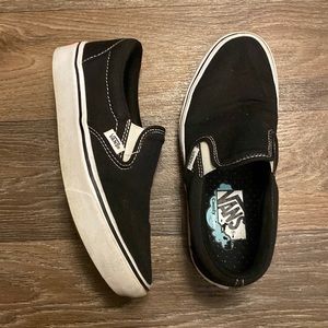 Women’s 6.5 ComfyCush Black and White Slip On Vans